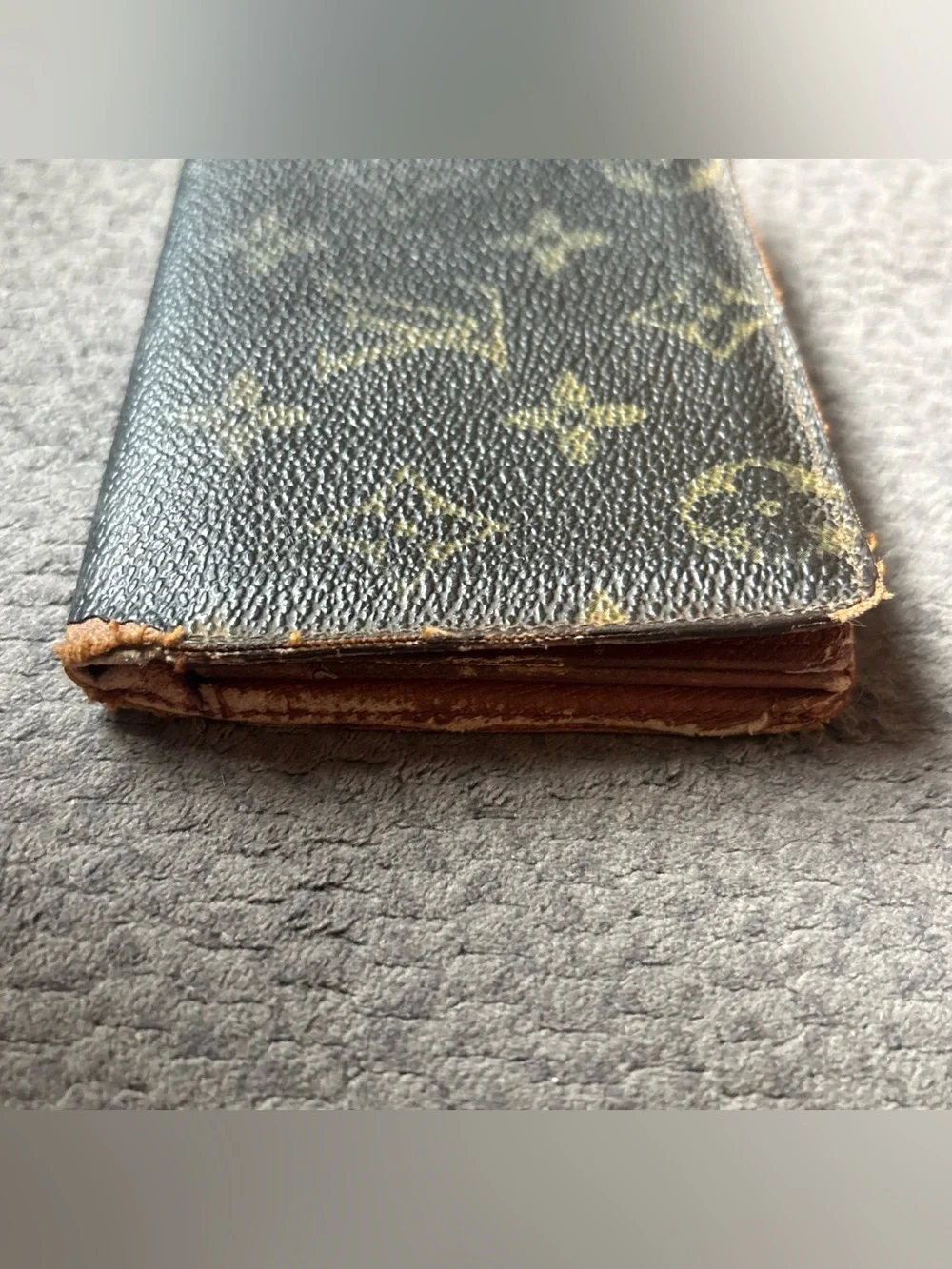 Louis Vuitton LV Monogram Bifold ID Holder & Credit Card Wallet Brown Authentic